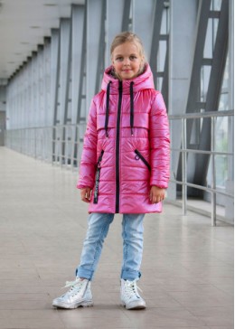 Happy Family рожева демісезонна куртка для дівчинки Блиск